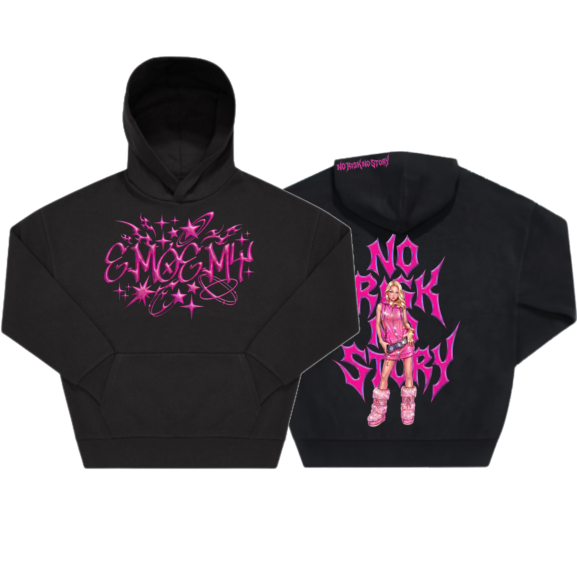 Emoemy - Svart Hoodie docka