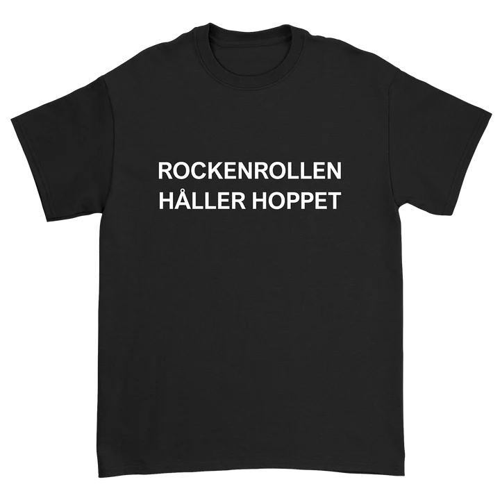 Ida Lova - T-shirt svart "Rockenrollen håller..."